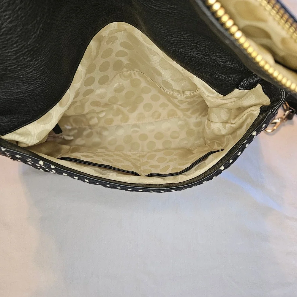 Kate Spade Cobble Hill Little‎ Minka Black Leather Polka Dot Satchel Crossbody